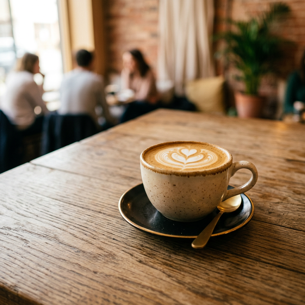 Pause café authentique : un visuel lifestyle naturel