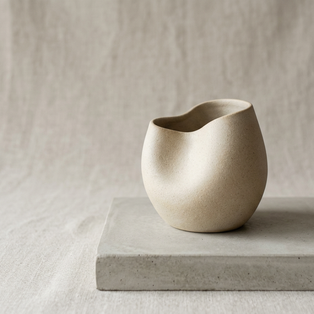 Céramique artisanale : un visuel produit minimaliste